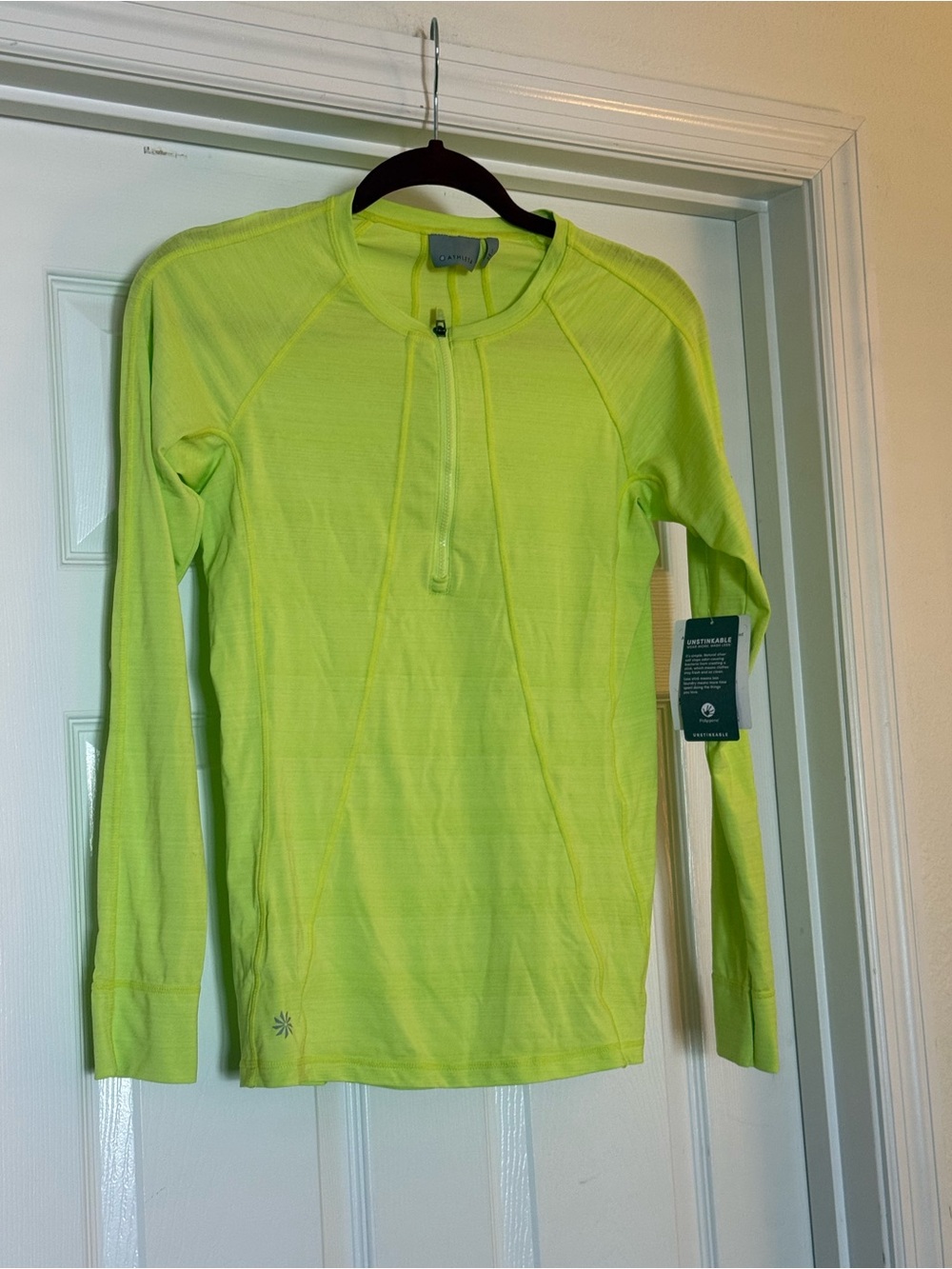 Athleta Neon Lime Performance Long Sleeve Top